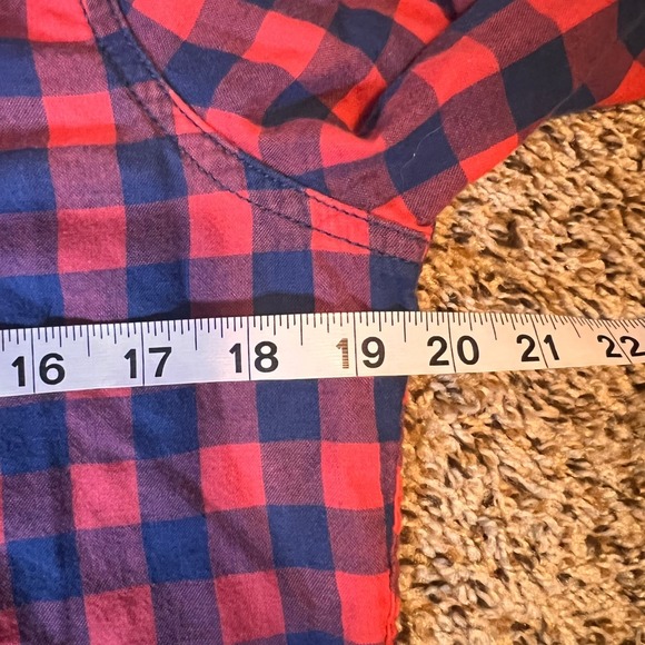 Abercrombie & Fitch Flannel Shirt Plaid Button Down Long Sleeve Red Blue S - Picture 3 of 5